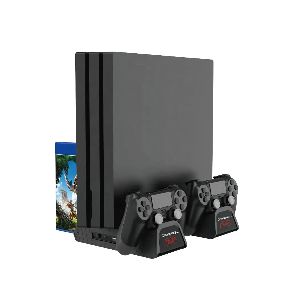 Suporte carregador multifuncional para play station 4, suporte de refrigeração, com ventiladores e dissipação de calor para ps4 pro slim