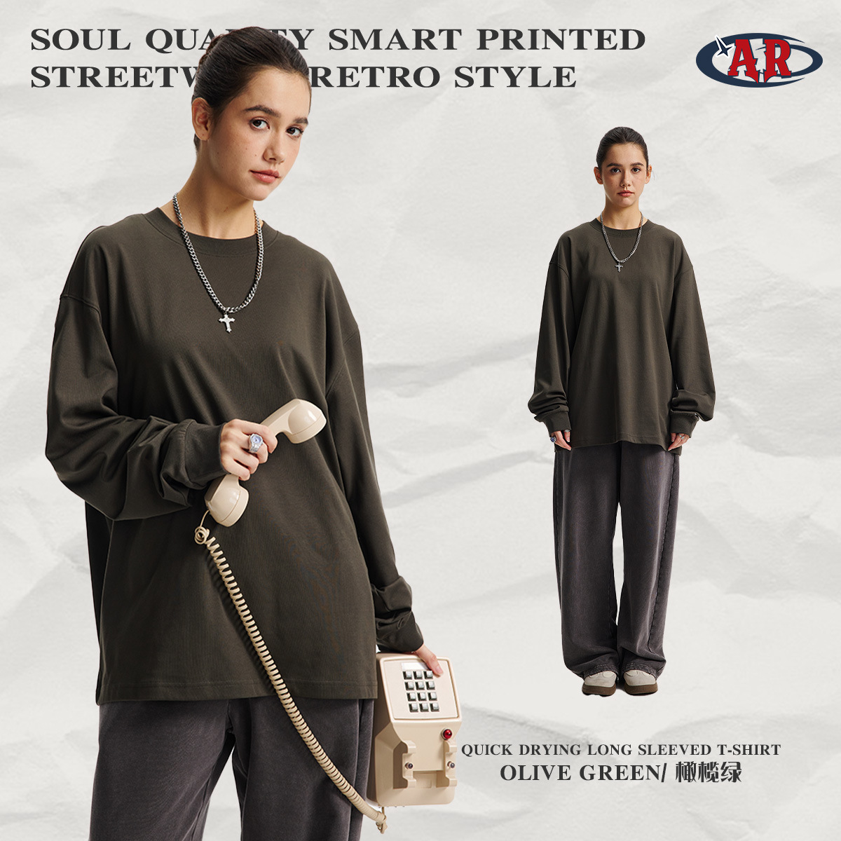 เสื้อยืด C09-สีเขียวมะกอก