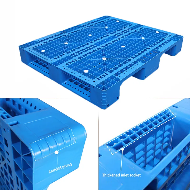 Heavy duty single side face 4 way entry pallet stackable 3 runners pallets for warehouse racking