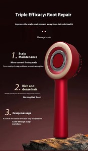 Vibration Massage Heating 3 <strong>in</strong> <strong>1</strong> Multi Functional <strong>Red</strong> Light Portable Hair Oil Applicator Electric Head Scalp Massage Comb Brush - Product Image 2