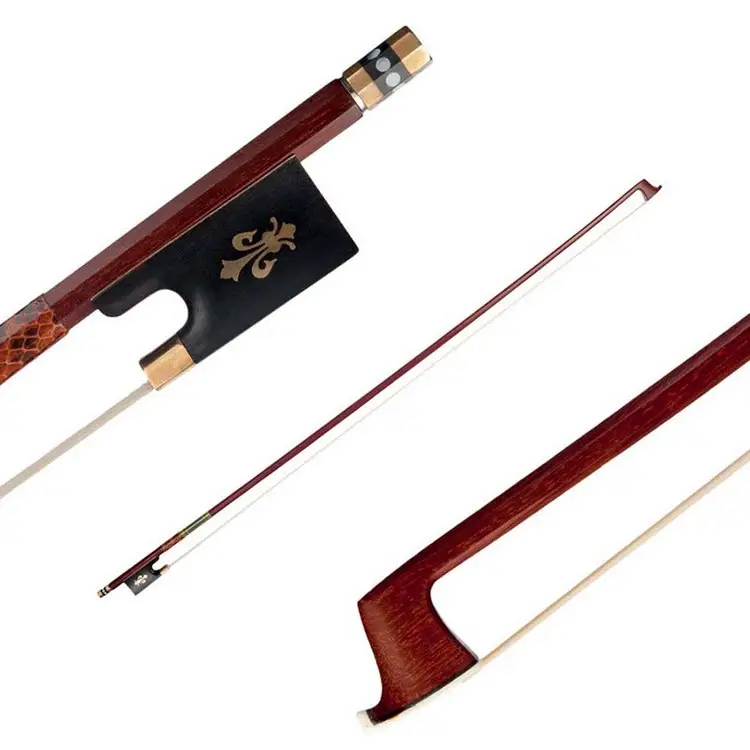 Arco Violino (Pernambuco Bow Stick Black Ebony Frog e Cavalinha Bow Hair) para violino 4/4 Full Size