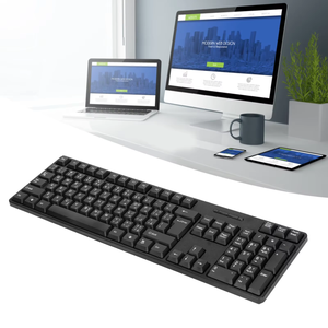 Teclados de computadora Diseño ergonómico Durable USB con cable Árabe Inglés Teclado mecánico para PC Portátiles - Product Image 3