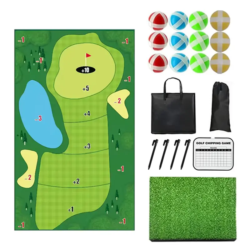 Golf trò chơi thiết lập Stick sứt mẻ trò chơi sân sau Golf trò chơi đánh đào tạo đặt pad sứt mẻ thực hành Mat Golf Swing Đào Tạo