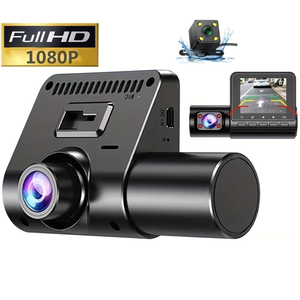 3 vie auto Dvr Hd 1080p 3-len all'interno del veicolo Dash Cam 3 canali anteriore + interno + posteriore telecamera dash recorder F2.0 grande apertura - Product Image 2