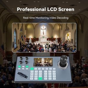 Controlador PTZ con pantalla LCD, dispositivo de control de teclado RS422/RS232/RJ45, 2 unidades