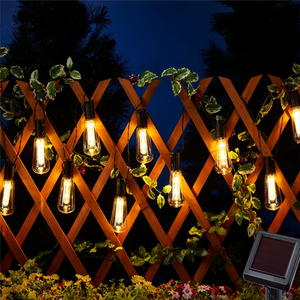 10 20 30 <span class=keywords><strong>LED</strong></span> Fernbedienung Solar betriebene Vintage Edison Glühbirne Lichterketten Garten Outdoor Fairy Summer