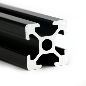 Perfil de extrusión de aleación de aluminio para carril guía lineal, negro oxidado, ranura en T V, 2020, 2040