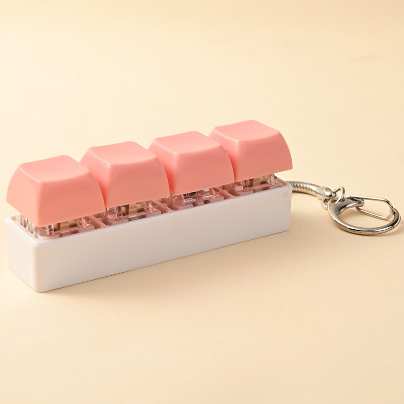 Four buttons-white background-flesh pink