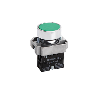 22mm工業用工場フラッシュ押しボタンスイッチ防水LED照明スプリングリターン12V DC IP65レベル金属材料 - Product Image 1