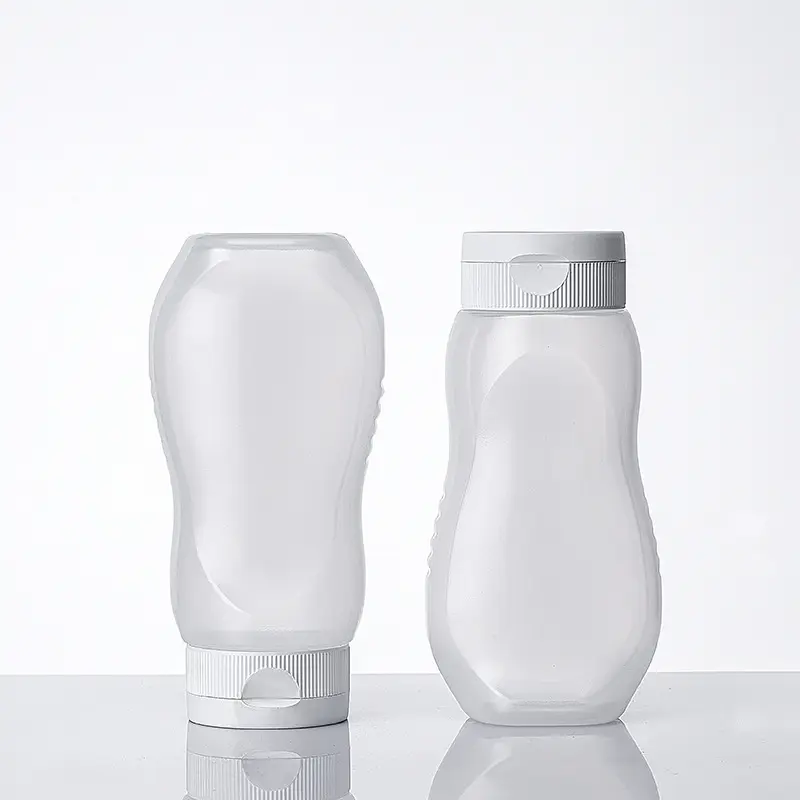 Fabrik Großhandel leere Recycling-Sauce Kunststoffsp ender Quetsch flasche Soft Touch PE-Behälter