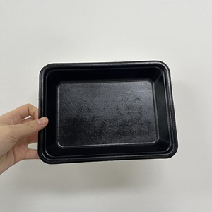 Tùy Chỉnh Màu Đen Dùng Một Lần Phân Hủy Sinh Học Bã Vía Thịt Bột Giấy Khay Chân Không Con Dấu Thực Phẩm <span class=keywords><strong>Mockup</strong></span> Thiết Kế Với Lớp Phủ Cán Phim - Product Image 4