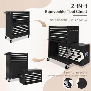 13带工具箱和轮子的抽屉工具箱带滑动抽屉的大型可拆卸工具箱机械工具箱储物柜 - Product Image 5