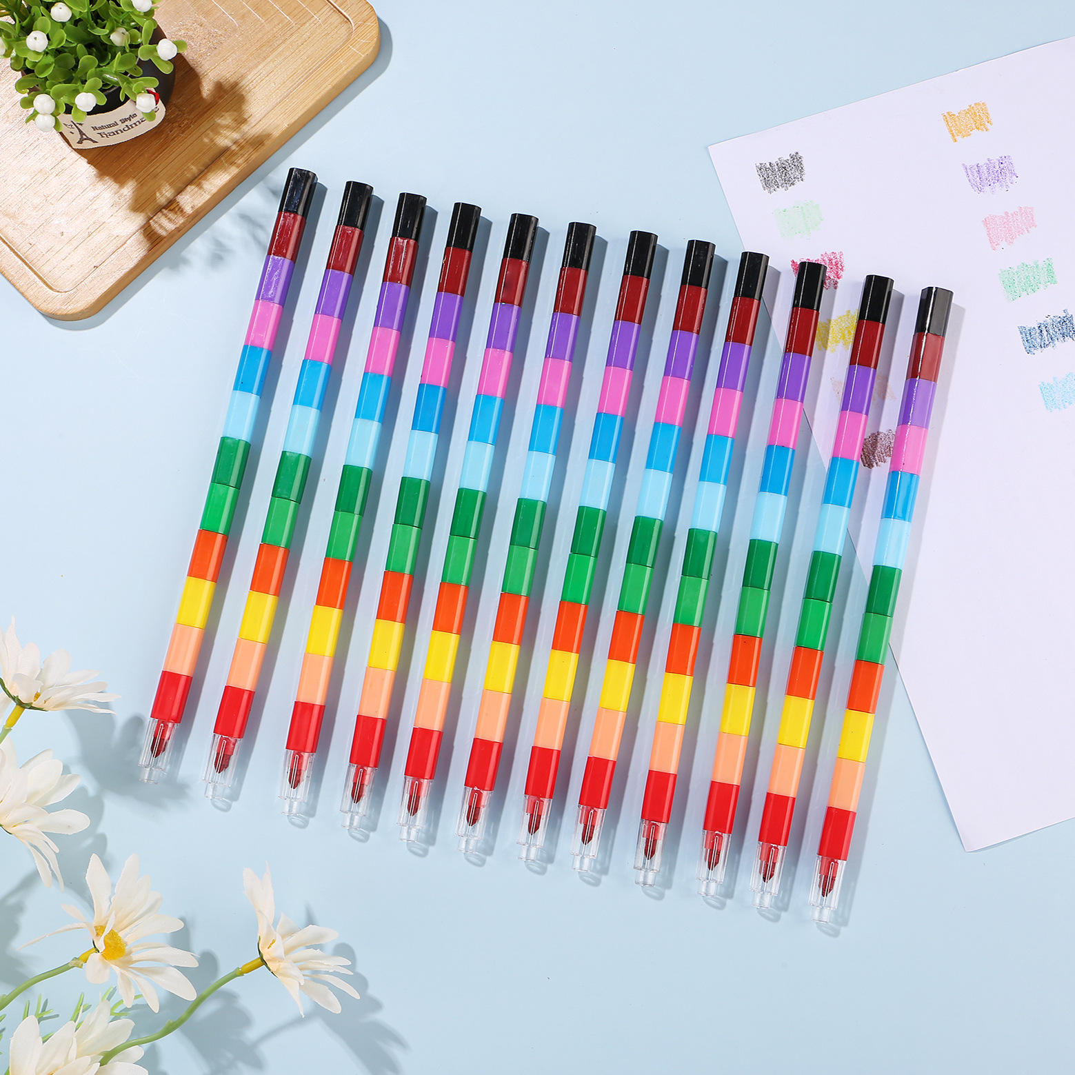 12 secciones de crayones