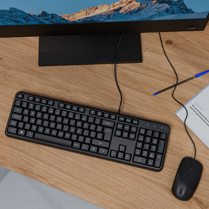 Teclado y ratón de ordenador de tamaño completo silencioso de nuevo diseño, ordenador de oficina, teclado ergonómico silencioso con cable para escritorio/ordenador portátil/PC - Product Image 4