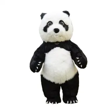 Şişme panda yürüyüş maskot şişme doldurulmuş hayvan oyuncaklar şişme maskot kostümü cosplay parti
