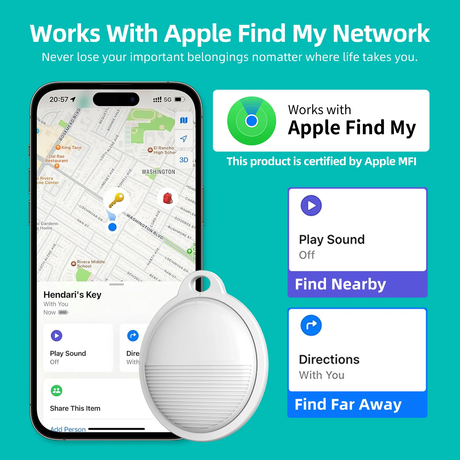Yeni tasarım bulmak benim akıllı hava etiketleri anahtar bulucu bulucu cüzdan bagaj Pet izleme Mini GPS takip cihazı IOS için