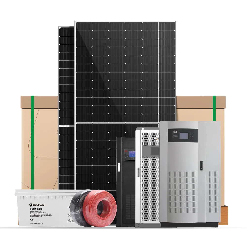 تطبيق منزلي صناعي جديد ذو كفاءة عالية, نظام شمسي خفيف للغاية ، تصميم كامل 50 كيلو وات