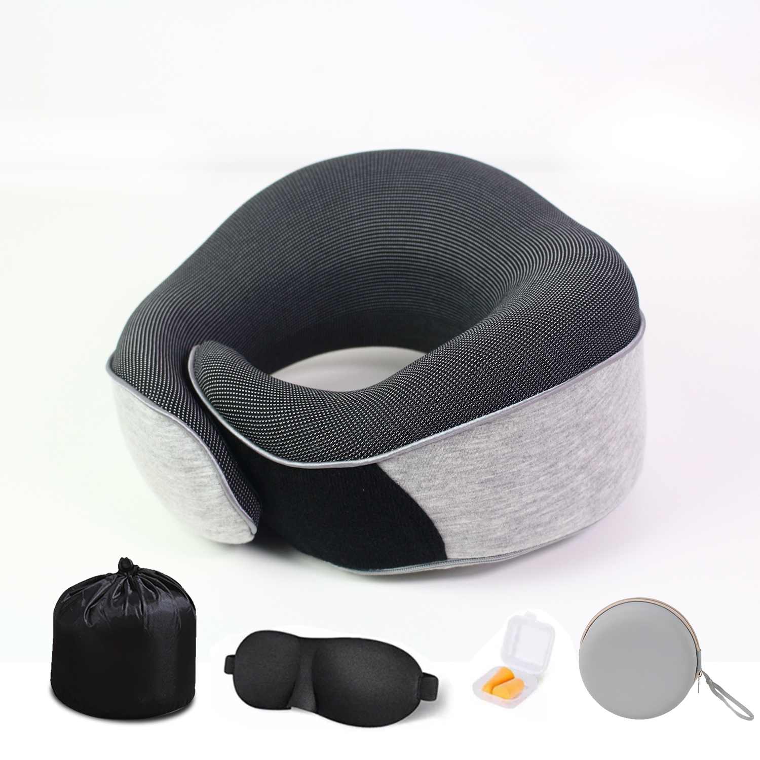 Gris clair + cache-oreilles + bouchons d'oreilles + sac de rangement + boîte EVA