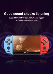 Gecen คอนโซลวิดีโอเกมมือถือแบบพกพา4.3/5.1นิ้วหน้าจอ HD เครื่องเล่นเกม3000 + เกมคลาสสิกในตัวของขวัญสำหรับเด็ก