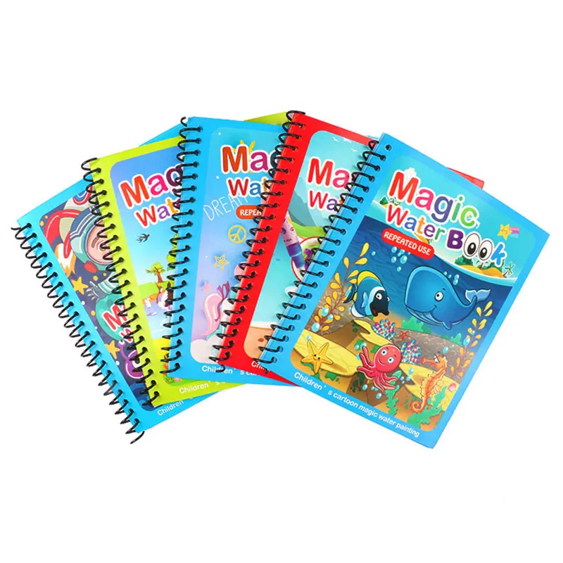Hot vende Magic Water Coloring Book Toddlers Pintura Reutilizável Cartoon Book Desenho Educacional Aprendizagem Brinquedos