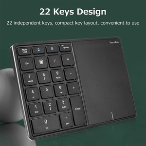 2.4G + BT Dual Mode Wireless <strong>Keyboard</strong> 3 Devices Foldable BT <strong>Keyboard</strong> with Large Touchpad <strong>Numeric</strong> Keypad for Laptop Tablet PC - Product Image 2