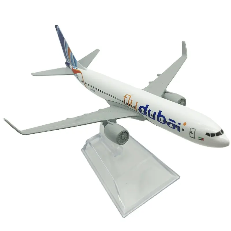 16CM B737 FLY DUBAI compagnie aeree in scala 1/400 modellini di aeroplani aerei in lega di plastica pressofusa collezione di regali per bambini