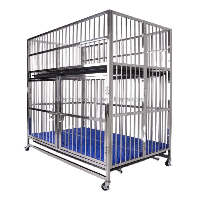 Cages pliables de haute qualité en acier inoxydable pour chiens cages pour animaux 304