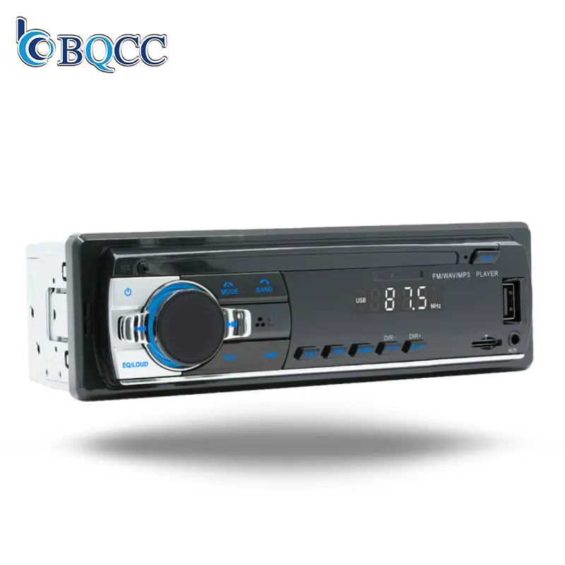 เครื่องเสียงมัลติมีเดียในรถยนต์ Bqcc ระบบเสียงบลูทูธแบบเดี่ยว DIN และ MP3โทรแฮนด์ฟรี/USB AUX-in วิทยุเอฟเอ็มพร้อมระบบป้องกันพลังงาน