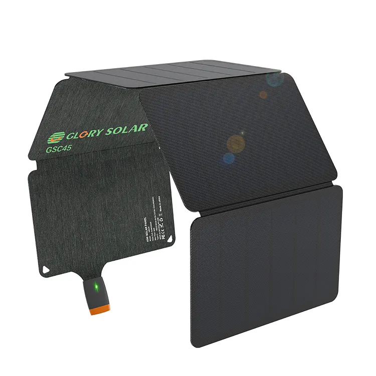 Glory solare di vendita calda portatile 45W solare pieghevole borsa pannello di ricarica all'aperto impermeabile pieghevole tessuto pannello solare