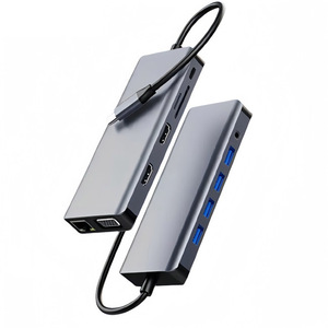 12合1 USB Type-C到双高清电视/VGA + 4xUSB + TF/SD + PD + 音频 + 1000Mbps以太网多适配器 - Product Image 4