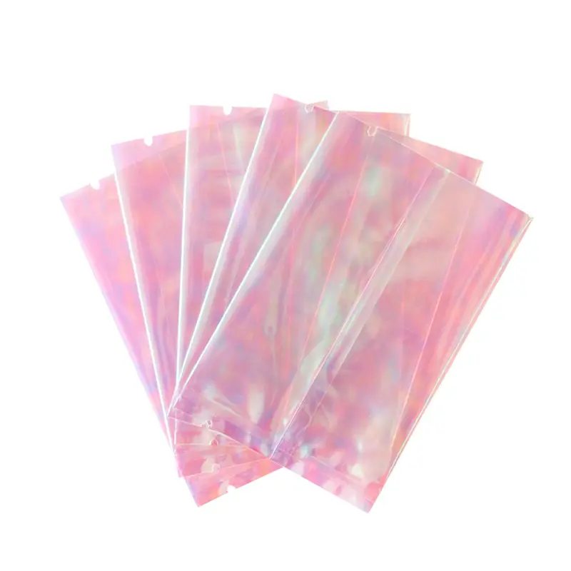 Bolsas de dulces, bolsas de plástico transparente holográficas iridiscentes, bolsas de paquete para galletas de panadería, golosinas, envoltorios decorativos
