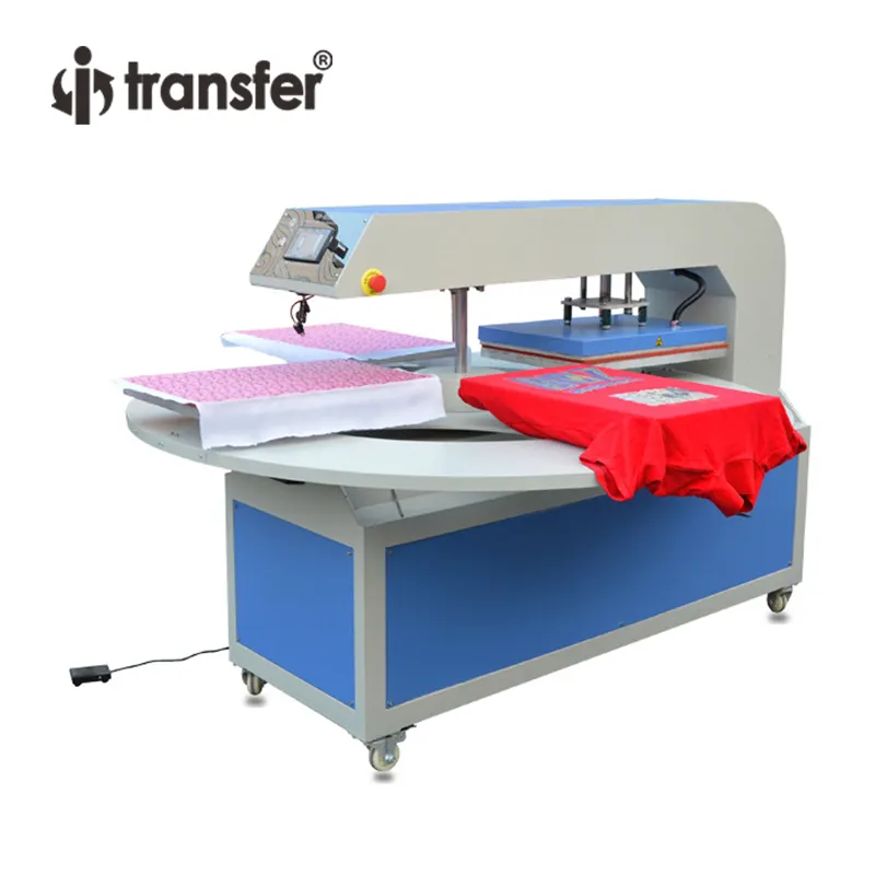 Máquina neumática semiautomática de transferencia de calor, máquina de impresión de transferencia textil, 4 estaciones, 38x38cm