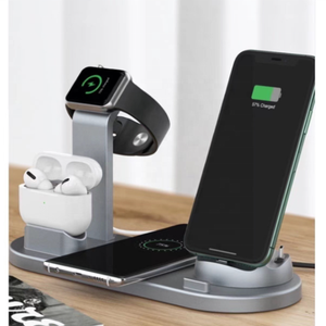 Apple携帯電話デスクトップ垂直スタンド多機能急速充電ステーションに適した15Wスリーインワンワイヤレス充電器 - Product Image 6