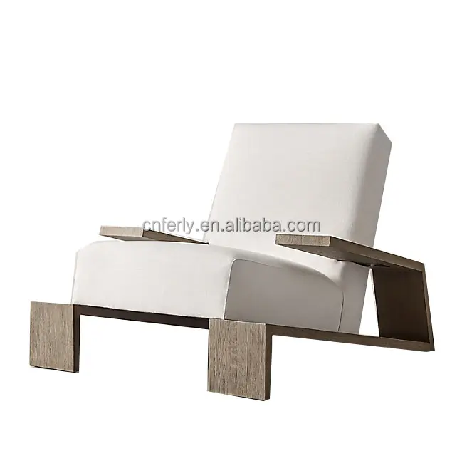 Sofá de estilo americano para sala de estar, mueble de estilo americano con tablones de roble rasgados, silla de roble baja, 2021