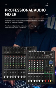Xtuga เครื่องผสมสัญญาณเสียง8ช่อง,ใหม่ปี XM8หน้าจอสี DSP แบบไดนามิกมืออาชีพแผงหน้าปัดเครื่องผสมเสียง - Product Image 4