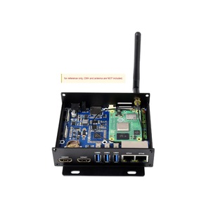Mini-ordenador Waveshare Dual Gigabit Ethernet basado en Raspberry Pi Compute Module 4 (NO incluido), carcasa metálica, con ventilador de refrigeración - Product Image 2