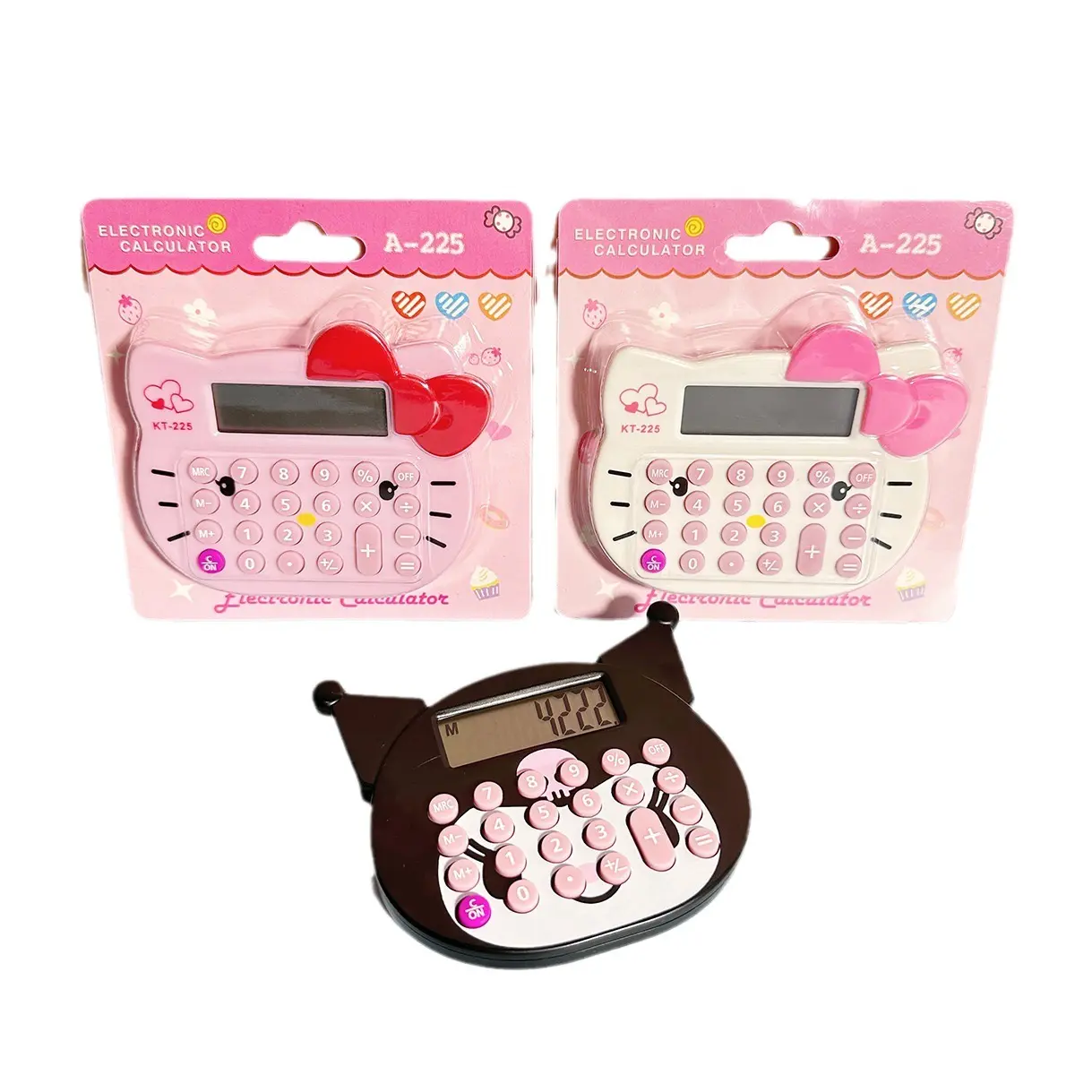 Yubon Kawaii Sanrios Calculator promosi kualitas tinggi perlengkapan kantor sekolah Kuromi Kitty kalkulator alat tulis siswa