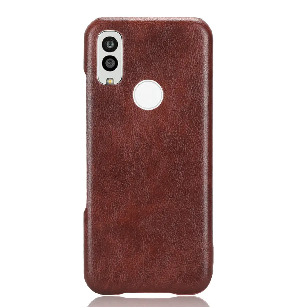 Capa de couro PU para celular com padrão de lichia retrô portátil, capa protetora para Kyocera Android One S10