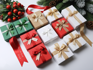 Colores sólidos o logotipo personalizado impreso lazo de cinta de satén preatado ajustable con lazo elástico para caja de regalo - Product Image 6