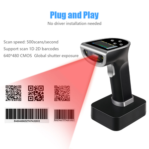 High Performance Wireless Bluetooth Qr <strong>Code</strong> Reader Automatic <strong>Scanning</strong> 2D CMOS Barcode Scanner With Charging Base - Product Image 2