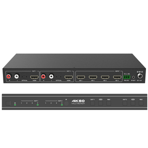 4K60 4x2 HDMI Multiviewer Seamless UHD Video Matrix Switcher Sin comprimir hasta 8 modos de visualización para sistema de cine en casa