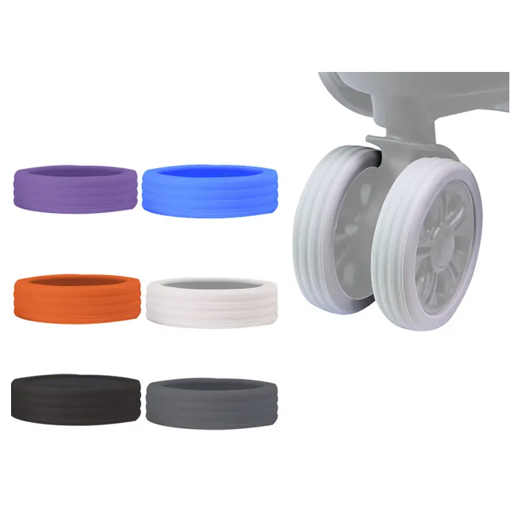 Protetor de roda de silicone para bagagem, porta-malas portátil, capas coloridas para rodas giratórias de silicone, 8 unidades