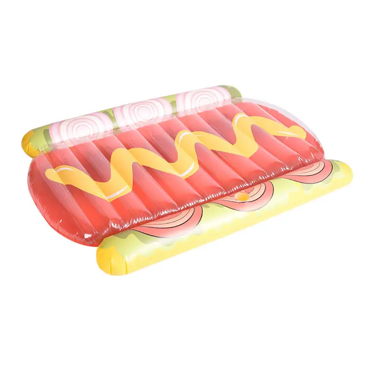 ISO9001 Factory Custom pool float hot dog inflatable floating pool raft pool toy inflatable lilo mattress