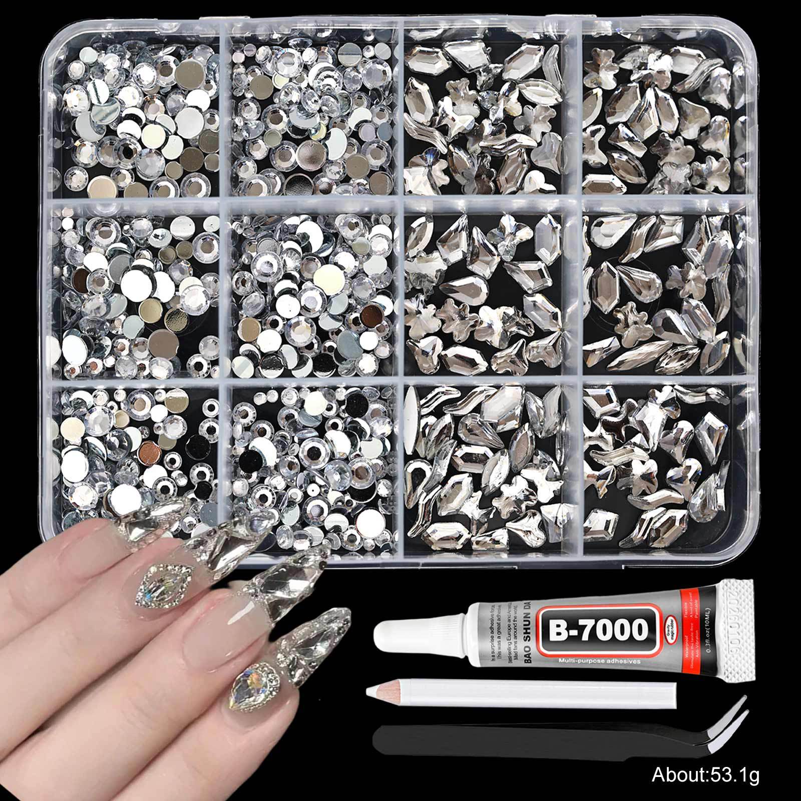 Pince à colle pour stylo à pince à épiler de couleur cristal à 12 grilles