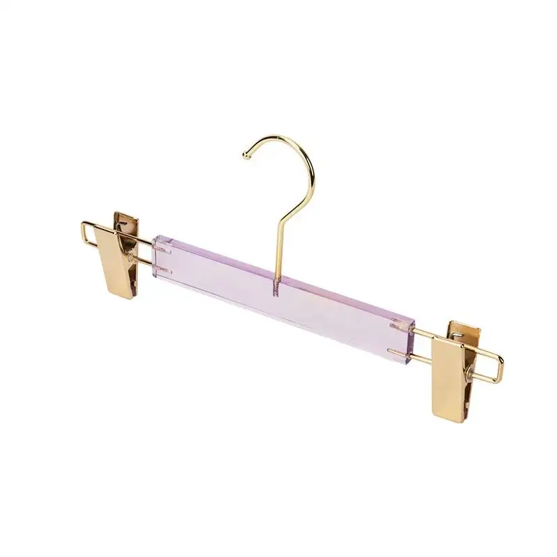 LEEKING Color acrylic luxury clothing display trouser rack with clip fashion crystal trouser rack