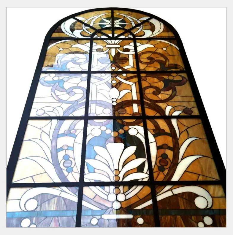 Imagens personalizadas Igreja Tiffany vitral colorido para Igreja Janela Decoração Isolado Temperado Vitral