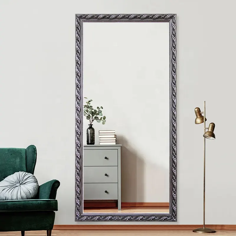 Espejo de madera maciza con marco, espejo de tocador CTF0005