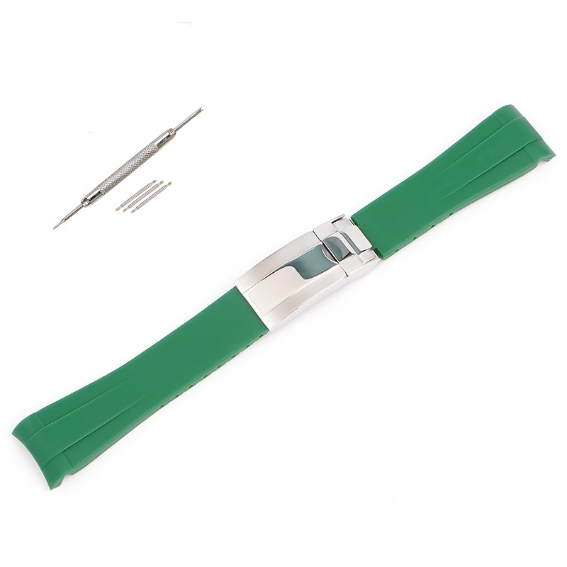 Verde + broche de plata