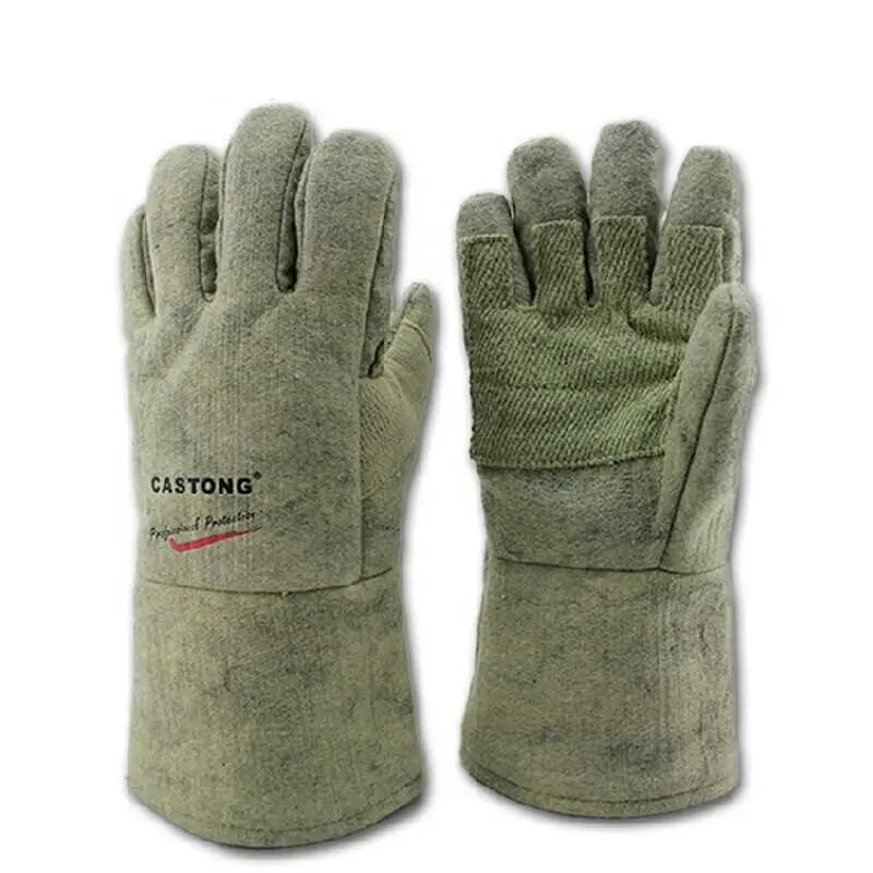 CASTONG-guantes reforzados resistentes al calor Para Metal, 500 Deg.C, fieltro verde de para-aramida mixta con fibra de carbono