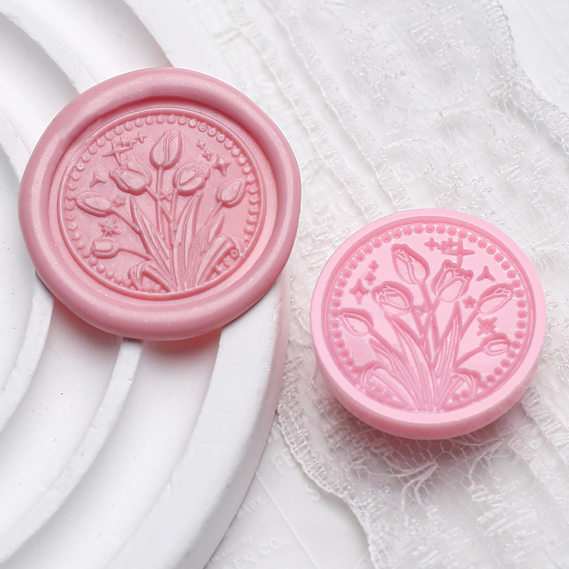 Symboles saisonniers de tulipes (tampon en plastique de 2,5 cm)